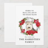 Lakeland Terrier Waterverf Poinsettia Kerst Feestdagenkaart (Voorkant / Achterkant)