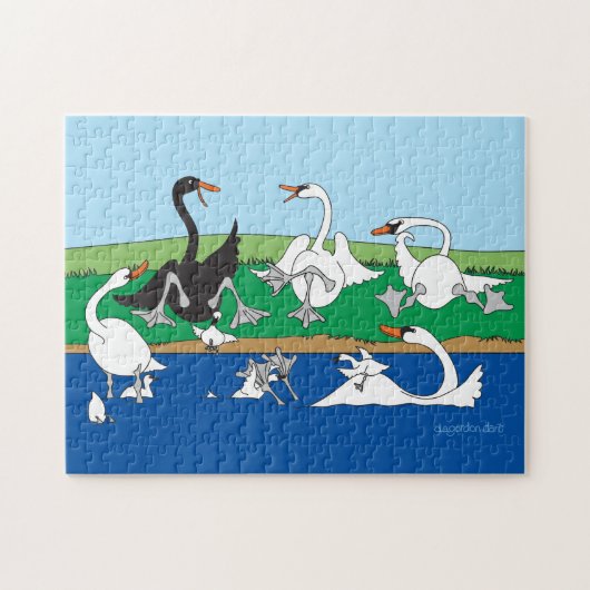 Lakeloving Swans Jigsaw Puzzel (Horizontaal)
