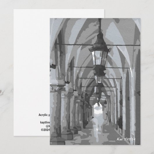 Lakenhal Kraków, Polen Flat Kaart (Voorkant / Achterkant)