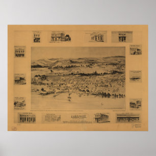 Lakeport California 1888 Panoramic Map Poster