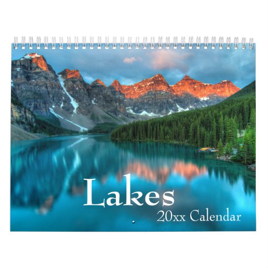 Lakes Forest Mountain landschap elk jaar Kalender (Hoes)