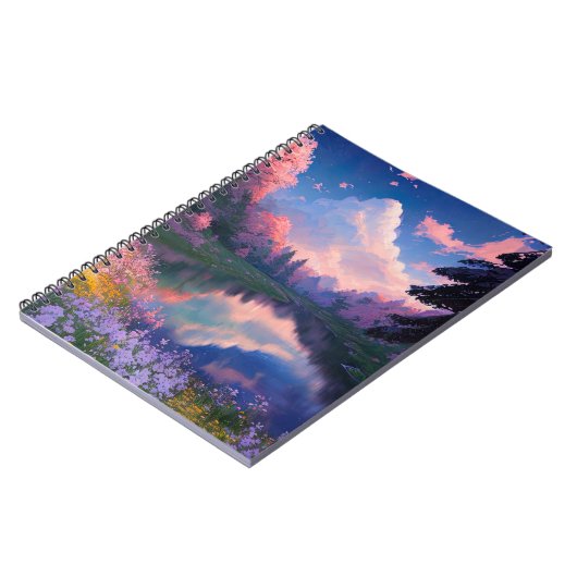 Lake's Oasis in het hart van het kleurrijke bos Notitieboek (Linkerzijde)