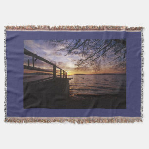 Lakeshore Sunset Lake design Blanket Deken
