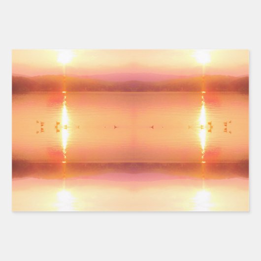 Lakeshore Sunset sunrise Lake Arrowiad Inpakpapier Vel (Voorkant 3)