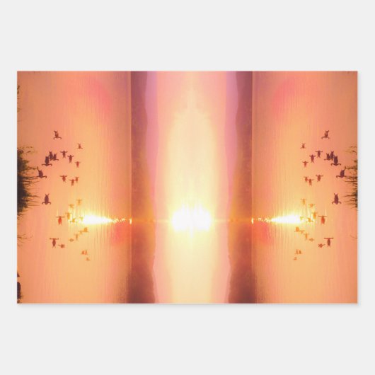 Lakeshore Sunset sunrise Lake Arrowiad Inpakpapier Vel (Voorkant 2)