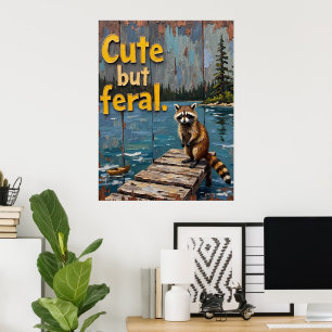 Lakeside Bandit: een Uitzicht van een wasbeer Poster