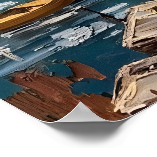 Lakeside Bandit: een Uitzicht van een wasbeer Poster (Hoek)