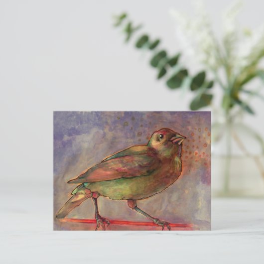 Lakeside Bird Waterverf  briefkaart (Staand voorkant)