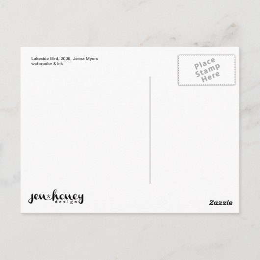 Lakeside Bird Waterverf  briefkaart (Achterkant)