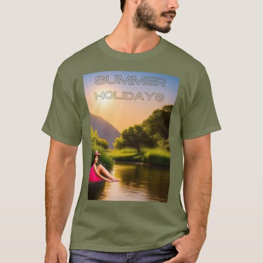 Lakeside Bliss: Zomervakantie T-shirt (Voorkant)