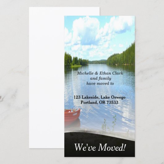 Lakeside Boat Adreswijziging Aangepaste Fotokaart Aankondiging (Voorkant / Achterkant)