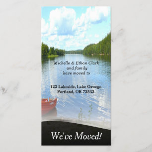 Lakeside Boat Change of Address Custom Photo Card Aankondiging