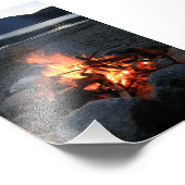 Lakeside Bonfire Foto Afdruk (Hoek)