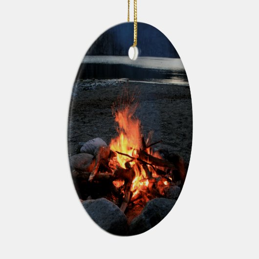 Lakeside Bonfire Keramisch Ornament (Rechts)