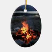 Lakeside Bonfire Keramisch Ornament (Voorkant)