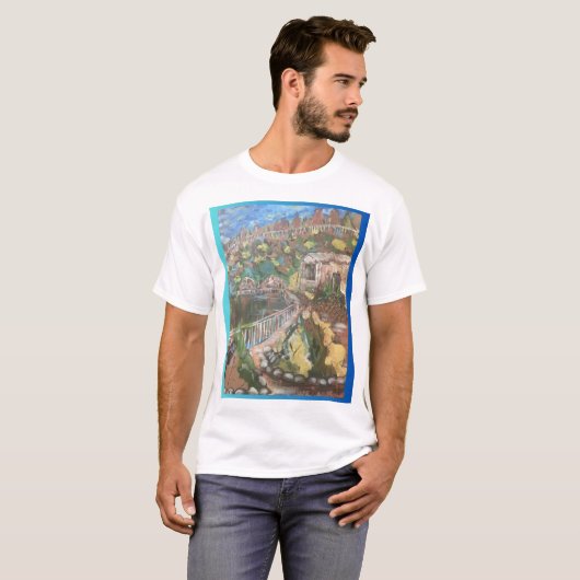 Lakeside Cabins Scene T-shirt (Voorkant volledig)