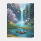 "Lakeside Calm – Turquoise wateren en roeiboten ge Fleece Deken (Voorkant)