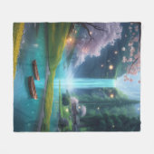 "Lakeside Calm – Turquoise wateren en roeiboten ge Fleece Deken (Voorkant (Horizontaal))