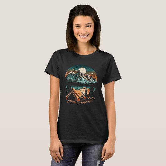 Lakeside Camping Avontuur T-shirt (Voorkant volledig)