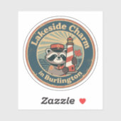 Lakeside charme in Burlington Grappige Wasbeer Mou Sticker (Vel)