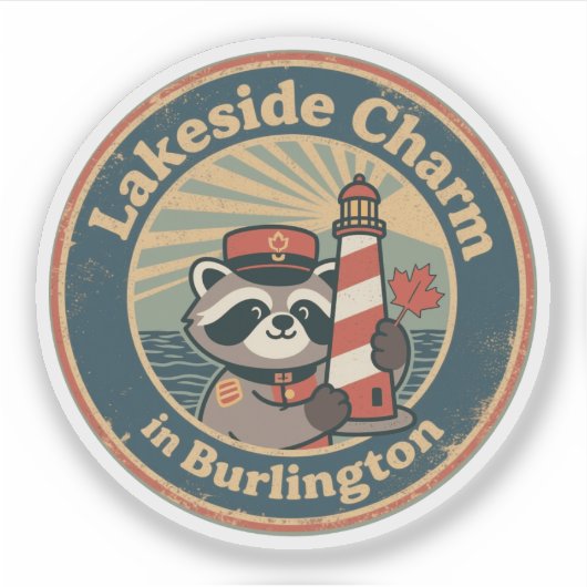 Lakeside charme in Burlington Grappige Wasbeer Mou Sticker (Voorkant)