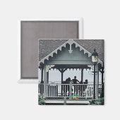 Lakeside Chautauqua Yoga Silhouette Print Magneet (Voorkant / Achterkant)