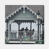 Lakeside Chautauqua Yoga Silhouette Print Magneet (Voorkant)