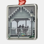 Lakeside Chautauqua Yoga Silhouette Print Metalen Ornament (Links)