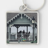 Lakeside Chautauqua Yoga Silhouette Print Sleutelhanger (Voorkant)