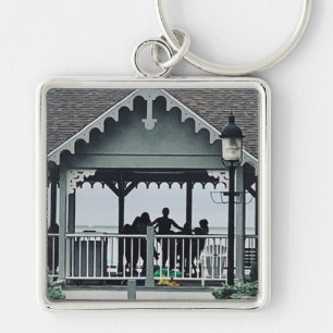 Lakeside Chautauqua Yoga Silhouette Print Sleutelhanger