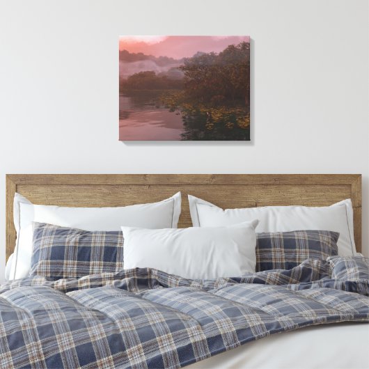 Lakeside (Dawn) Canvas Afdruk (Insitu (Slaapkamer))