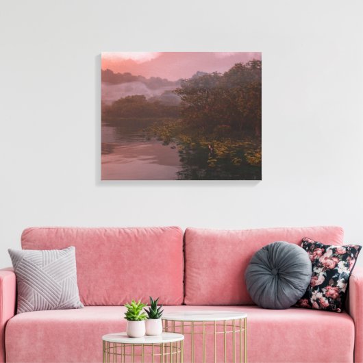 Lakeside (Dawn) Canvas Afdruk (Insitu (Woonkamer))