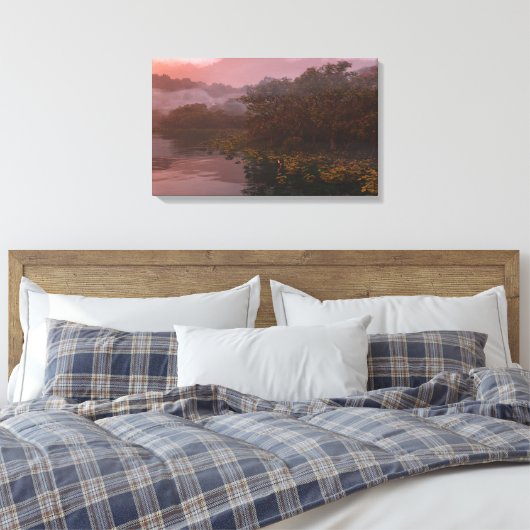 Lakeside (Dawn) Canvas Afdruk (Insitu (Slaapkamer))