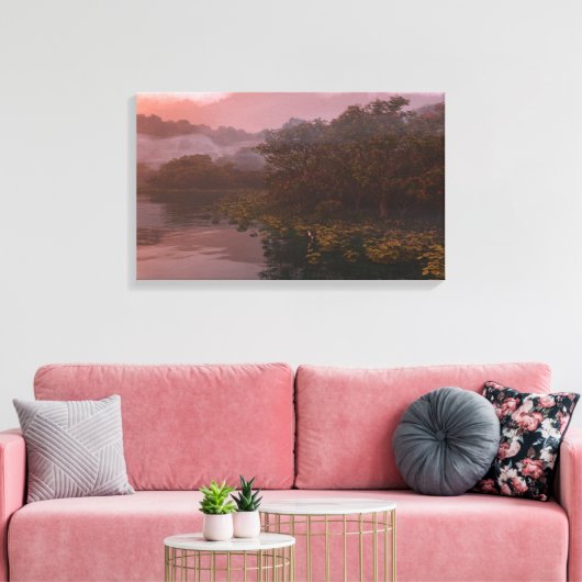 Lakeside (Dawn) Canvas Afdruk (Insitu (Woonkamer))