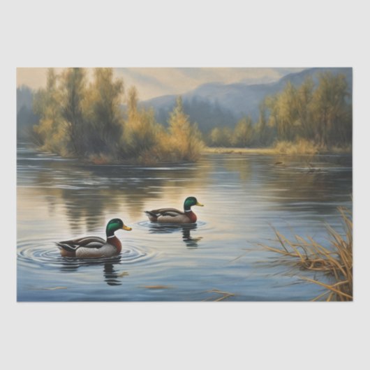 Lakeside Eenden - Decoupage - Tissuepapier (Voorkant)