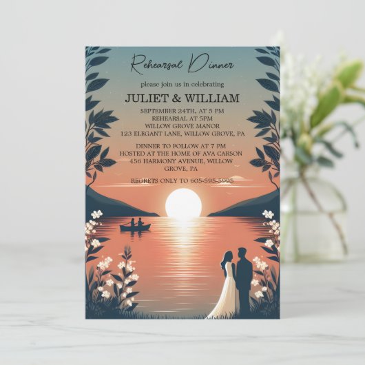 Lakeside Forest Outdoor Lake repetitie diner Kaart (Staand voorkant)