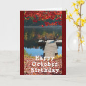 LAKESIDE GROET *HAPPY OKTOBER VERJAARDAG* KAART (Gele Bloem)
