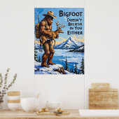 Lakeside Lookout: beschermende greep van Bigfoot Poster (Keuken)