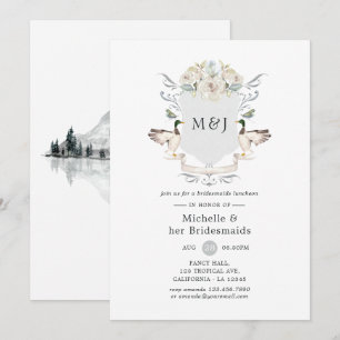 Lakeside Monogram Crest Bridesmaids Luncheon Kaart