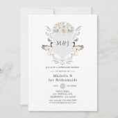 Lakeside Monogram Crest Bruidsmeisjes Lunch Kaart (Voorkant)