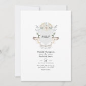 Lakeside Monogram Crest Bruiloft Kaart (Voorkant)