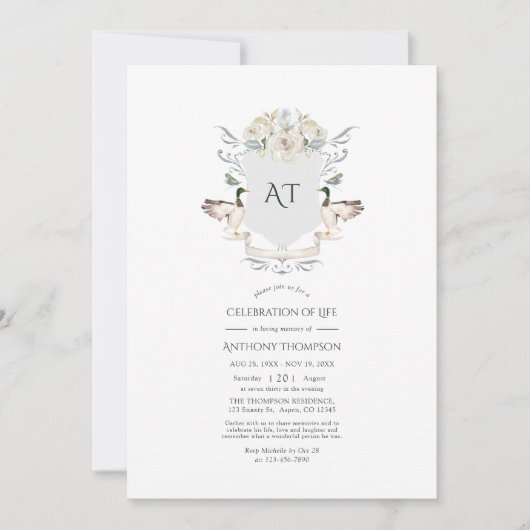 Lakeside Monogram Crest Crest Celebration of Life  Kaart (Voorkant)