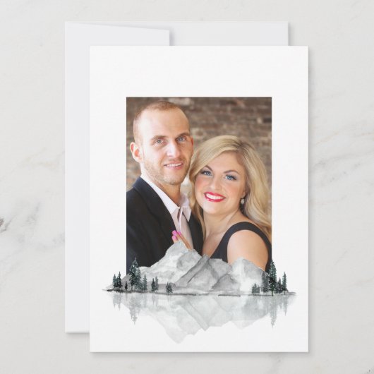 Lakeside Monogram Crest Weddenfoto Kaart (Achterkant)