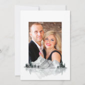 Lakeside Monogram Laurel Crest Wedding Foto Kaart (Achterkant)