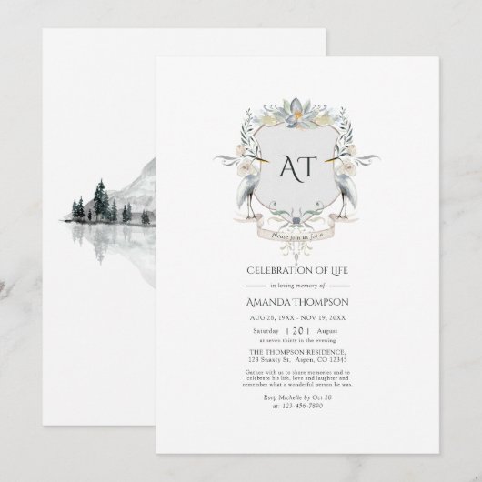 Lakeside Monogram Loof Crest Levensviering Kaart (Voorkant / Achterkant)