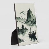 Lakeside Morning forest chinese verf Fotoplaat (Zijkant)