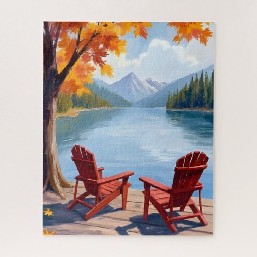 Lakeside Morning | Peaceful Mountain Landscape Legpuzzel (Verticaal)
