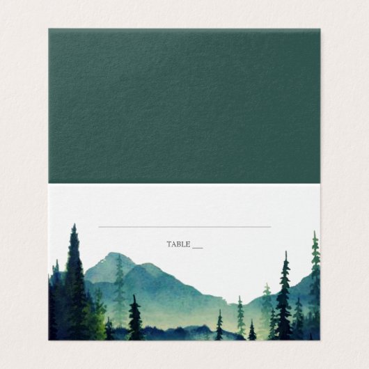 Lakeside Mountain Forest Wedding Place Visitekaartje (Buitenkant ongevouwen)