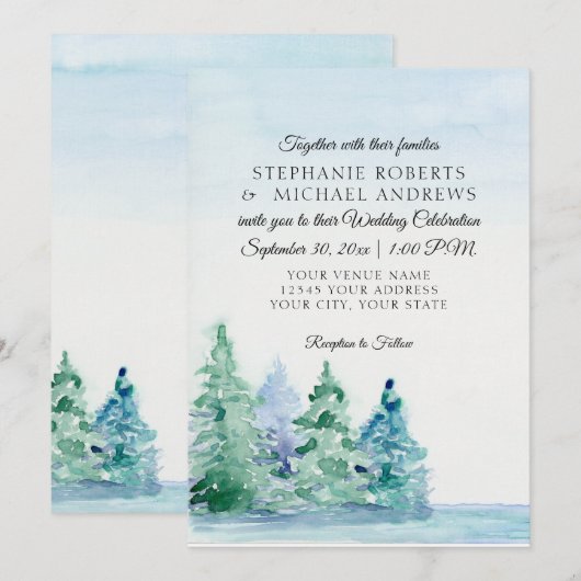 Lakeside Mountain Hoge Pijnbomen Buiten Huwelijk Kaart (Voorkant / Achterkant)