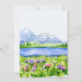 Lakeside Mountain Meadow Wedding Invites © Kaart (Achterkant)